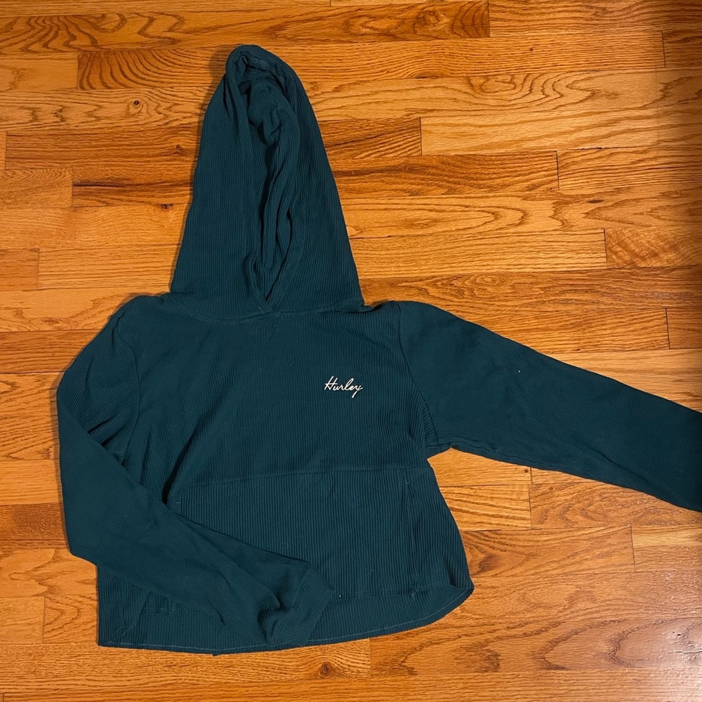 dark teal cropped hoodie from Hurley brand